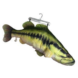 Tree House Kids Plush Fish Bass Stuffed Animal Giant Extra Large Green Toy